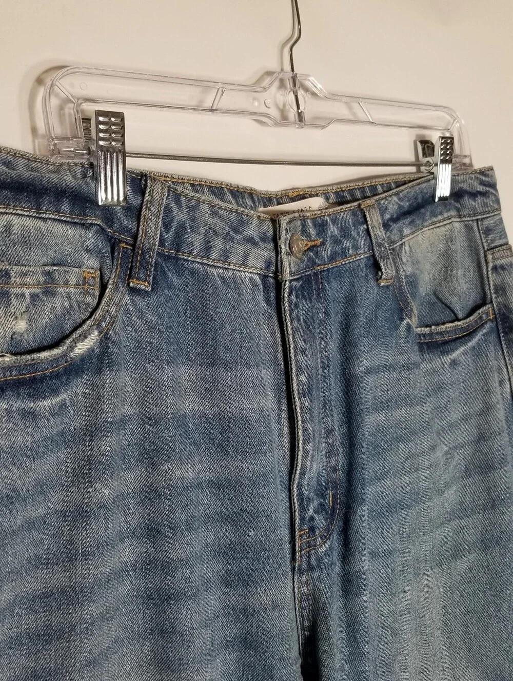 Altar'd State Wide Leg High Rise Jeans Women’s 30 Light Wash Blue Distressed